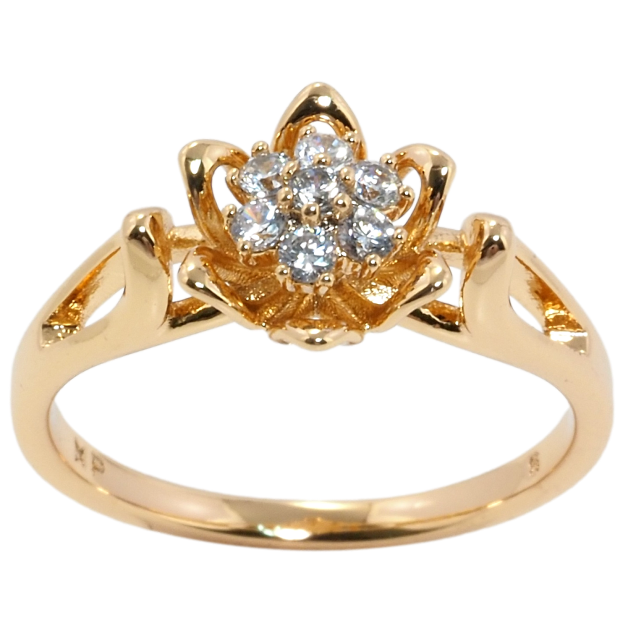 Кольцо Xuping Позолота 18K Цветок с цирконием фото №1