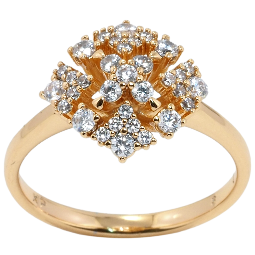 Каблучка Xuping Позолота 18K Декоративний купол з цирконієм фото №1