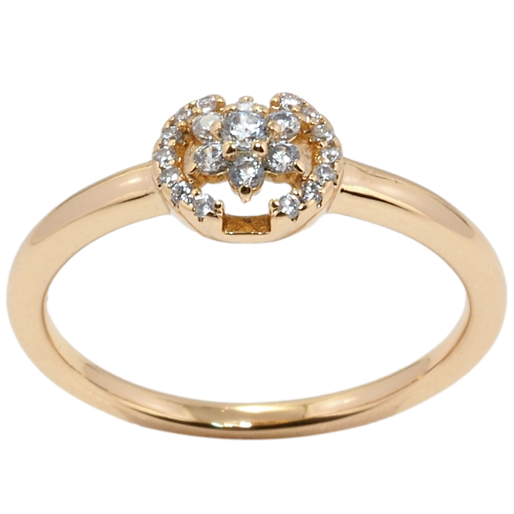 Кольцо Xuping Позолота 18K Кристальный цветочек фото №22