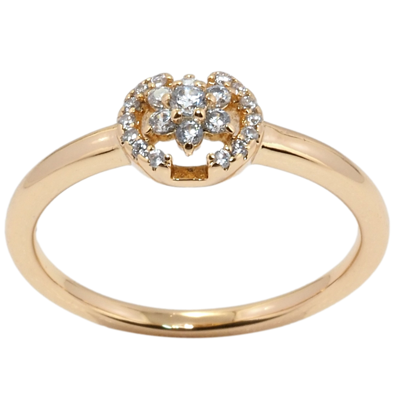 Каблучка Xuping Позолота 18K Кристальна квіточка фото №7