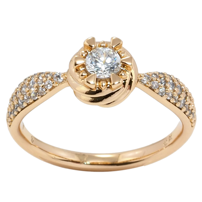 Кольцо Xuping Позолота 18K Декоративный цветок с цирконием фото №1