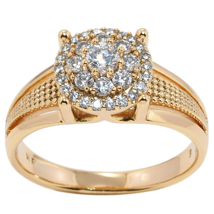 Кольцо Xuping Позолота 18K Инкрустация цирконием фото №9
