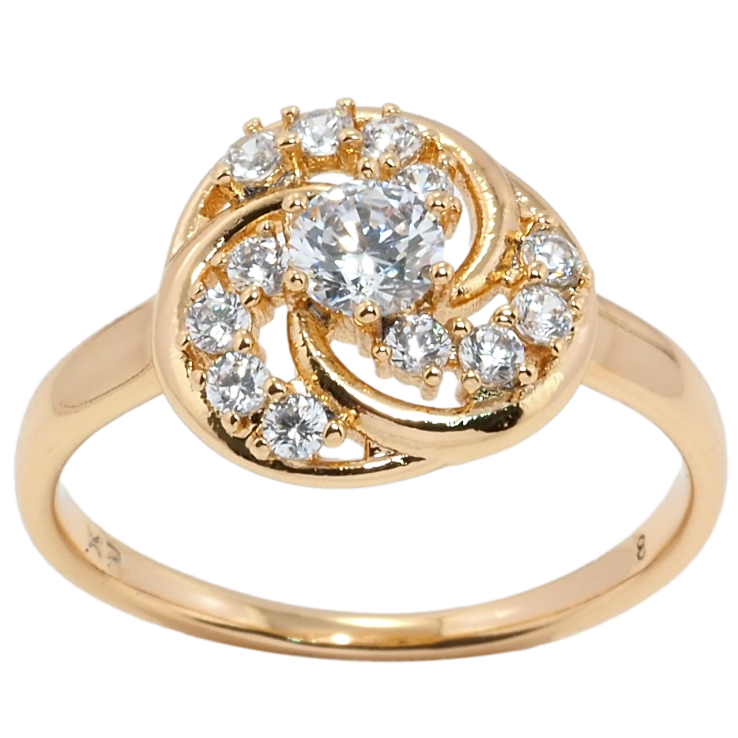 Каблучка Xuping Позолота 18K Спіральний орнамент цирконієм фото №3