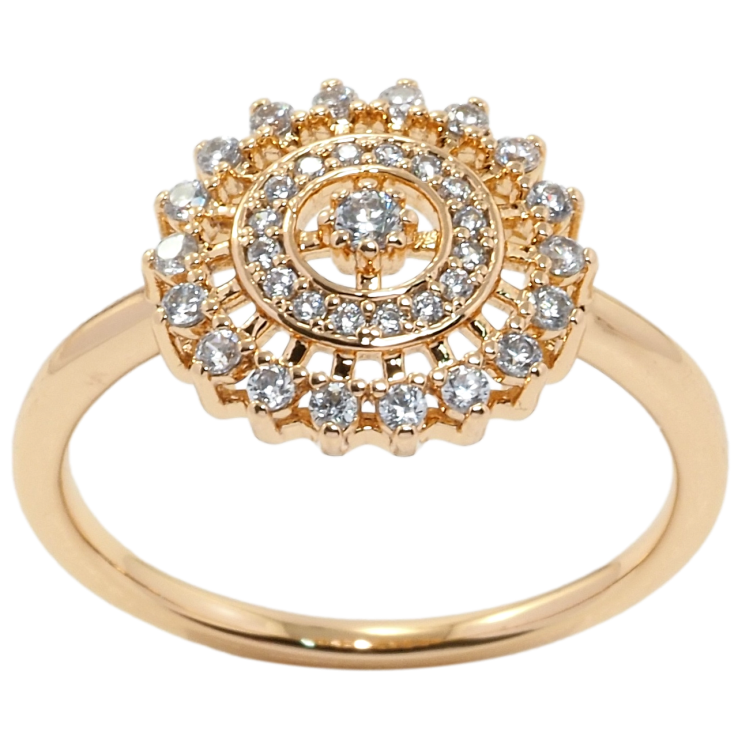 Кольцо Xuping Позолота 18K Инкрустация цирконием фото №7