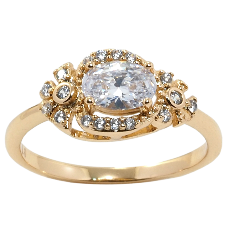 Кольцо Xuping Позолота 18K Кристальный орнамент фото №4