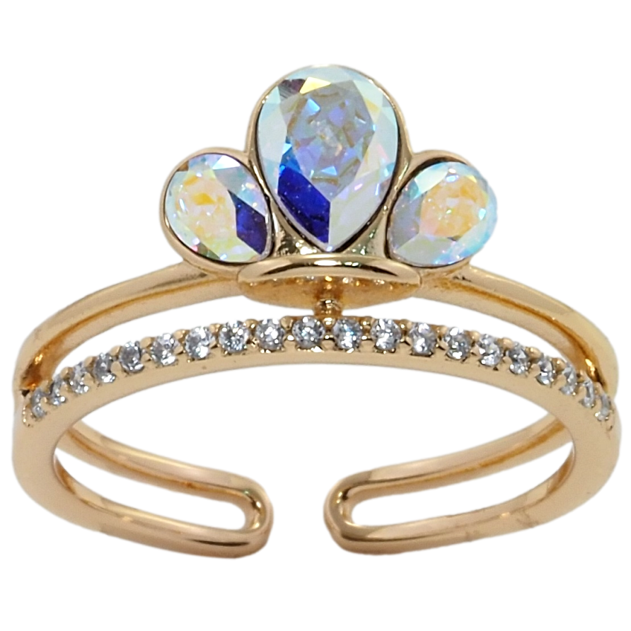 Каблучка Xuping колір 18K з кр-ми Swarovski Кристали АВ з доріжкою фото №1