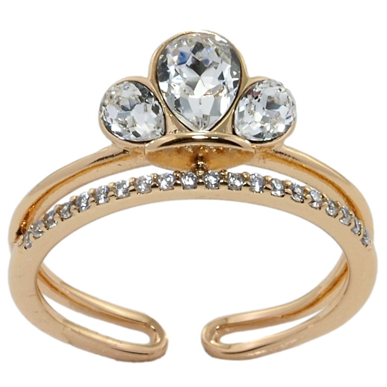 Кольцо Xuping цвет 18K с кр-ми Swarovski Кристаллы Clear с дорожкой фото №1