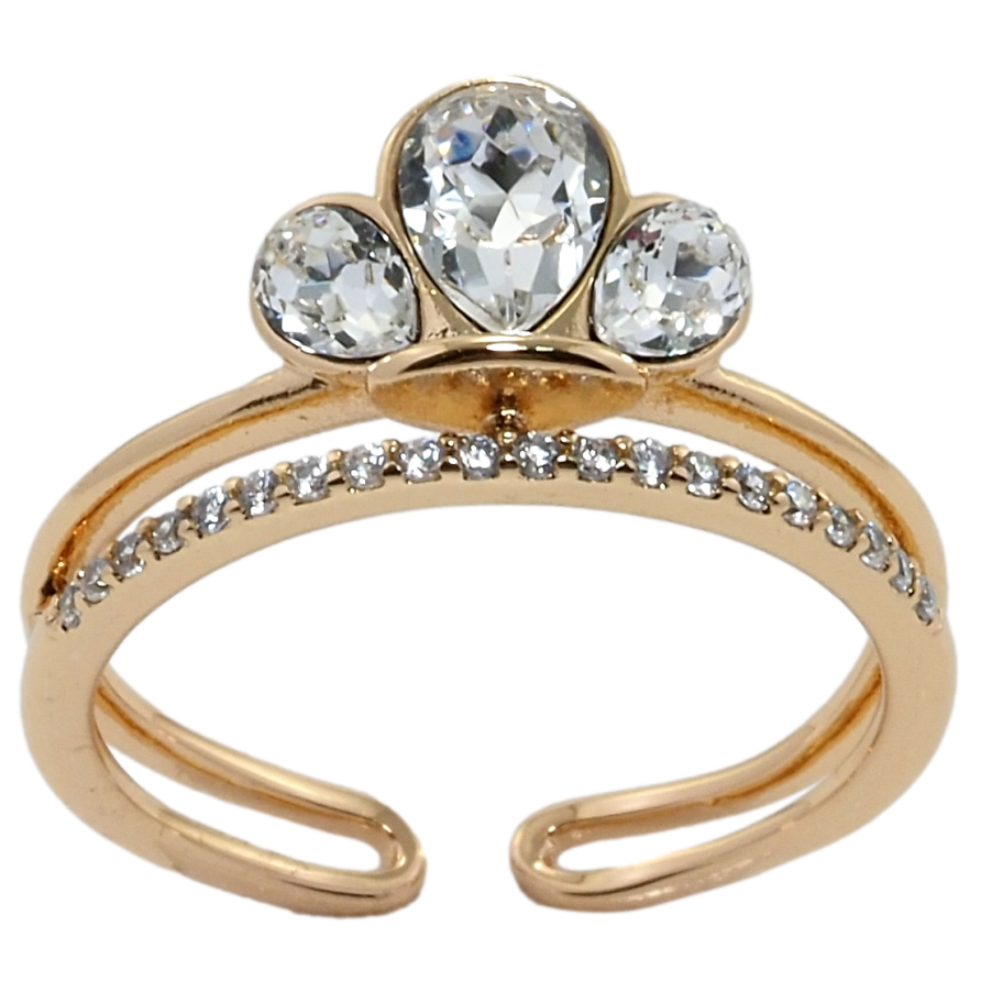 Каблучка Xuping колір 18K з кр-ми Swarovski Кристали Clear з доріжкою фото №1