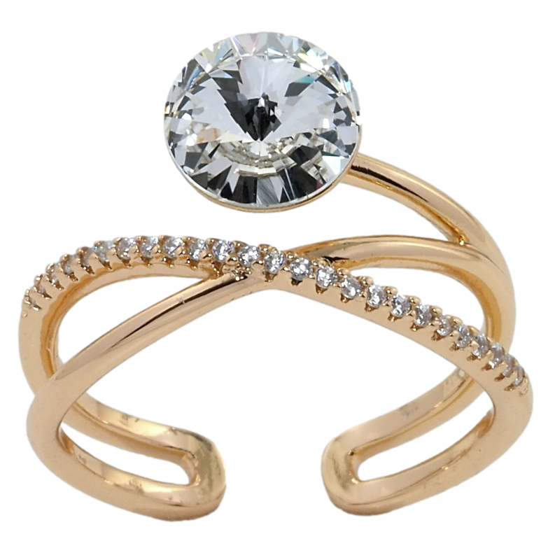 Кольцо Xuping цвет 18K с кр-ми Swarovski Кристалл Clear фото №1