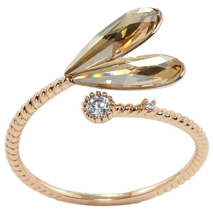 Каблучка Xuping колір 18K з кр-ми Swarovski Серце з кристалів Light Colorado Topaz фото №16