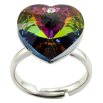 Кольцо Xuping цвет Родий с кр-ми Swarovski "Кристальное сердце Vitrail Medium" фото №2