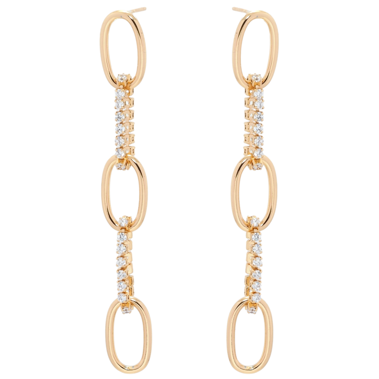 Серьги Xuping QQMM Позолота 18K пусеты Подвески цепочки с цирконием фото №2