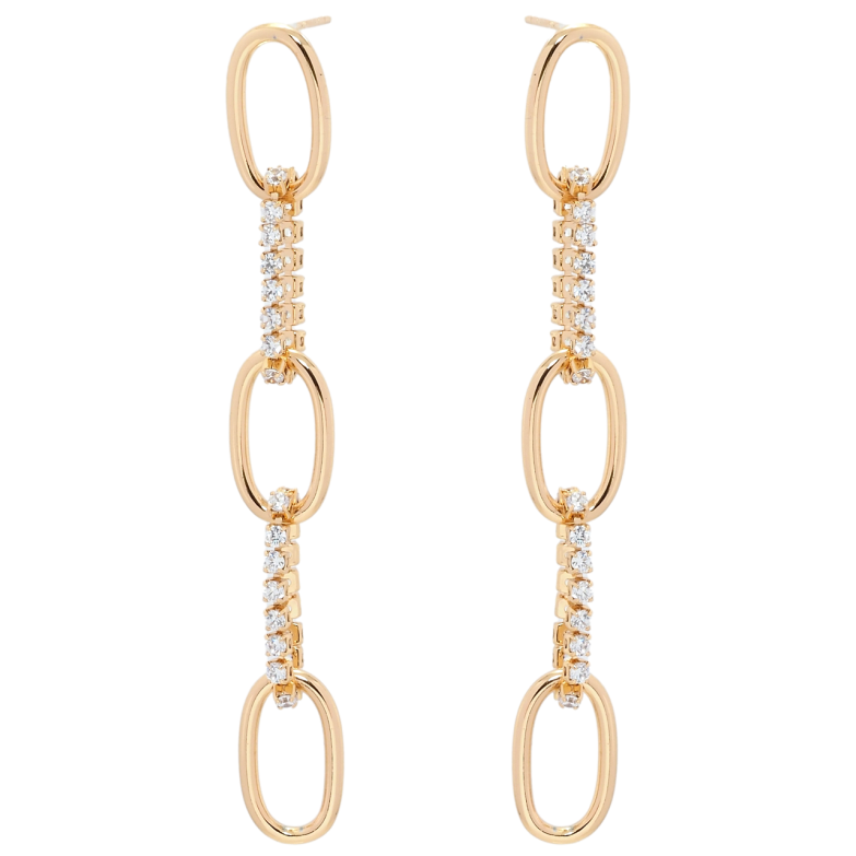 Серьги Xuping QQMM Позолота 18K пусеты Подвески цепочки с цирконием фото №1