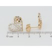 Серьги Xuping QQMM Позолота 18K пусеты Сердечки с цирконием и жемчужинками фото №2
