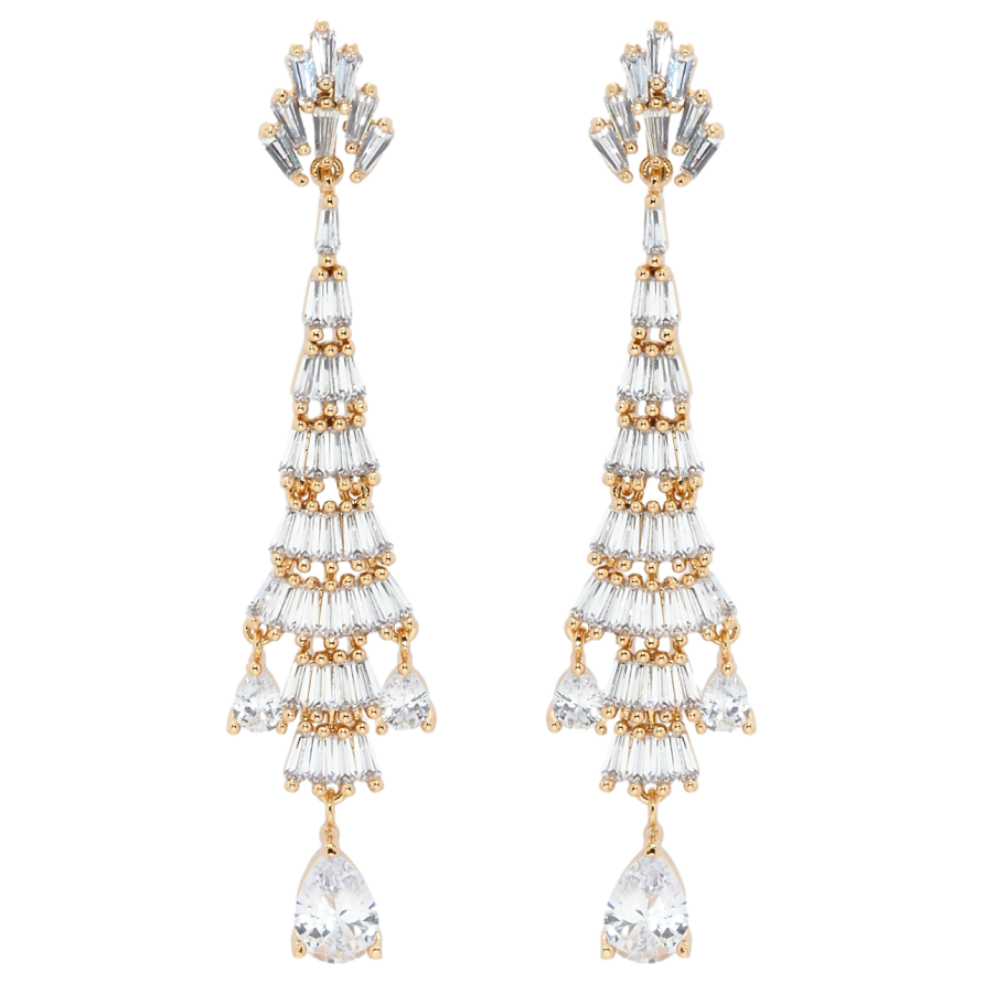 Серьги Xuping QQMM Позолота 18K пусеты Декоративные подвески из фианитов фото №1