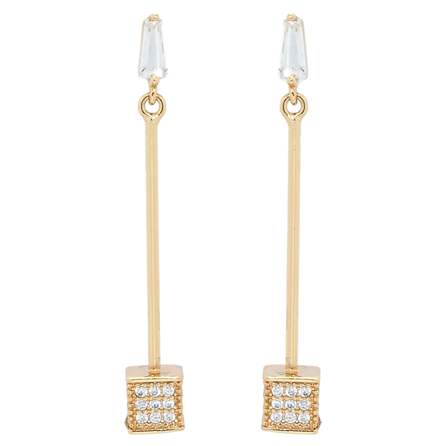 Серьги Xuping QQMM Позолота 18K пусеты Подвески кубики с цирконием фото №1