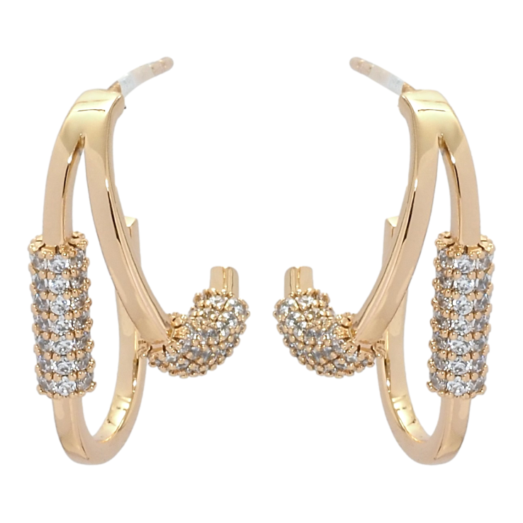 Серьги Xuping QQMM Позолота 18K пусеты Декоративные петельки с цирконием фото №23