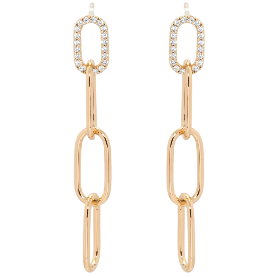 Серьги Xuping QQMM Позолота 18K пусеты Подвески цепочки с цирконием фото №1