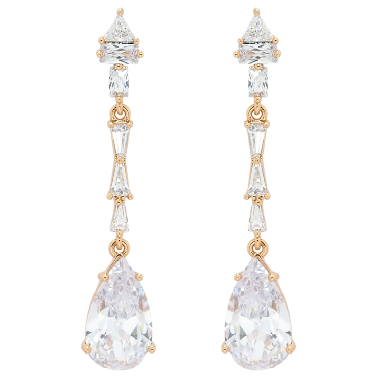 Серьги Xuping QQMM Позолота 18K пусеты Кристальные подвески фото №11