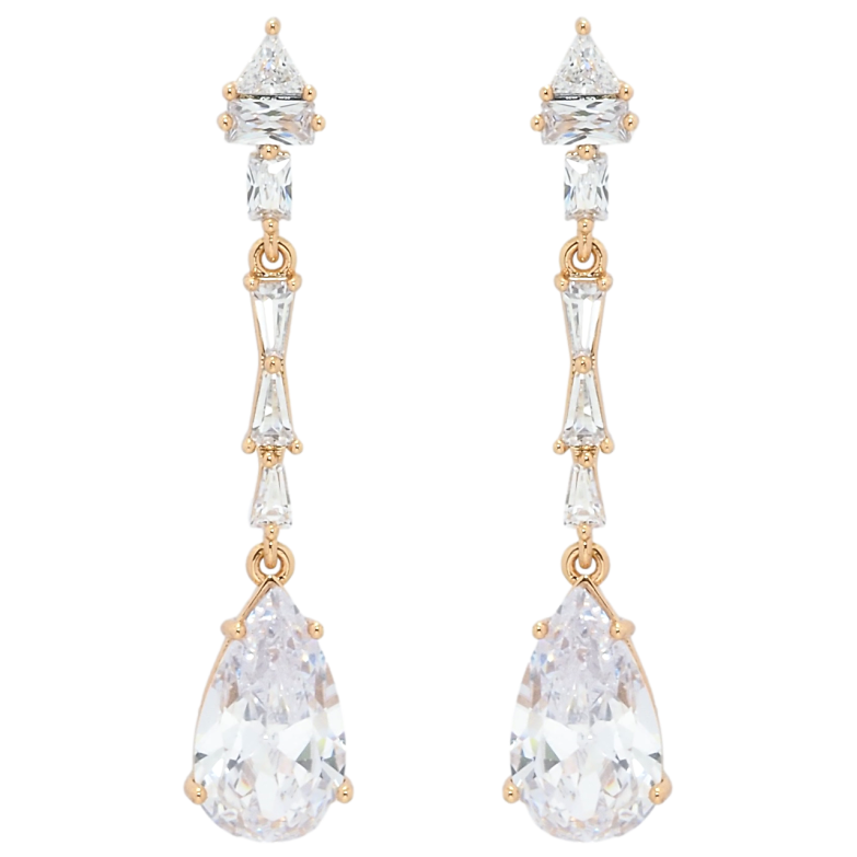 Серьги Xuping QQMM Позолота 18K пусеты Кристальные подвески фото №1