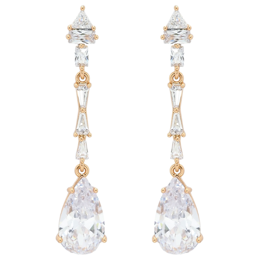 Серьги Xuping QQMM Позолота 18K пусеты Кристальные подвески фото №1