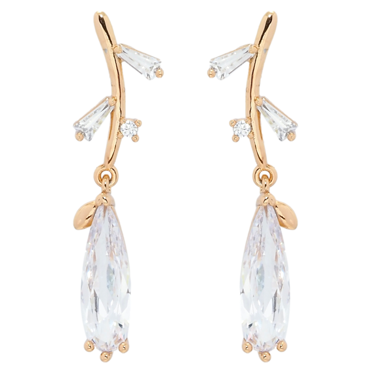 Серьги Xuping QQMM Позолота 18K пусеты Веточки с кристаллами фото №25