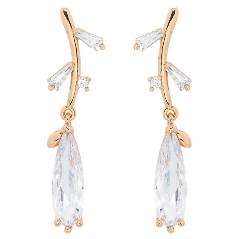 Сережки Xuping QQMM Позолота 18K пусети Гілочки з кристалами фото №3