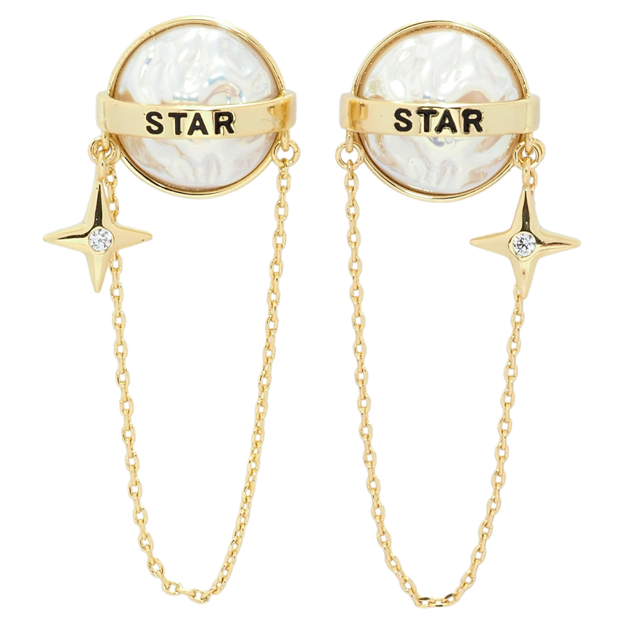 Сережки Xuping QQMM Позолота 14K пусети Декоративні підвіски з перламутровими вставками фото №1