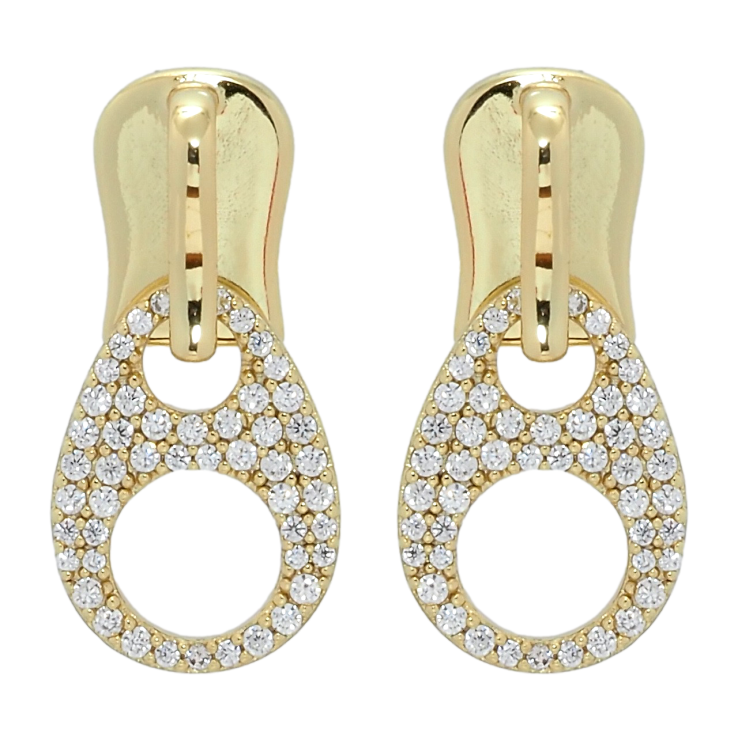 Серьги Xuping QQMM Позолота 14K пусеты Бегунки с цирконием фото №21