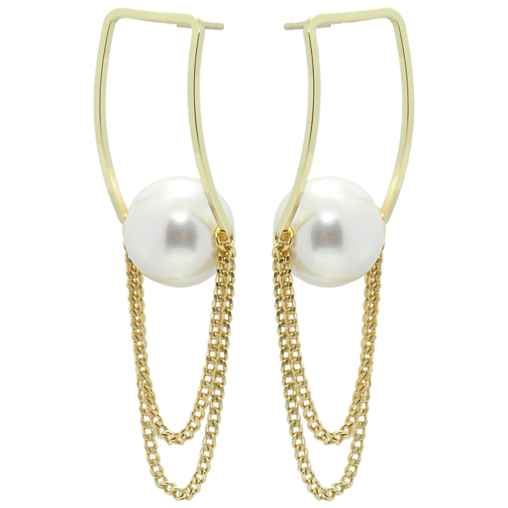 Серьги Xuping QQMM Позолота 14K пусеты Декоративные подвески с цепочками фото №13