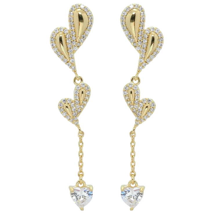 Серьги Xuping QQMM Позолота 14K пусеты Декоративные подвески с цирконием фото №12