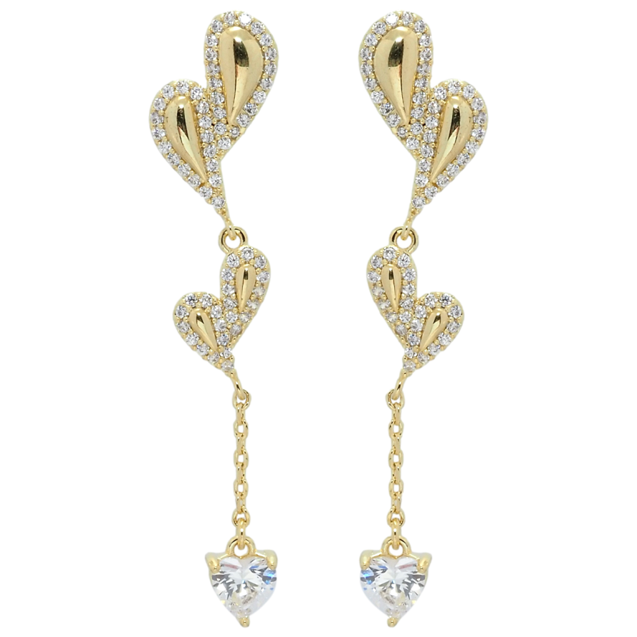 Сережки Xuping QQMM Позолота 14K пусети Декоративні підвіски з цирконієм фото №1
