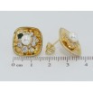 Серьги Xuping QQMM Позолота 14K пусеты Квадратные с цирконием и жемчугом 17х17мм фото №2