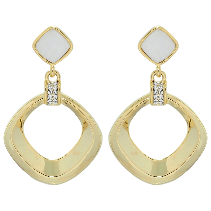 Серьги Xuping QQMM Позолота 14K пусеты Ромбовые подвески фото №24