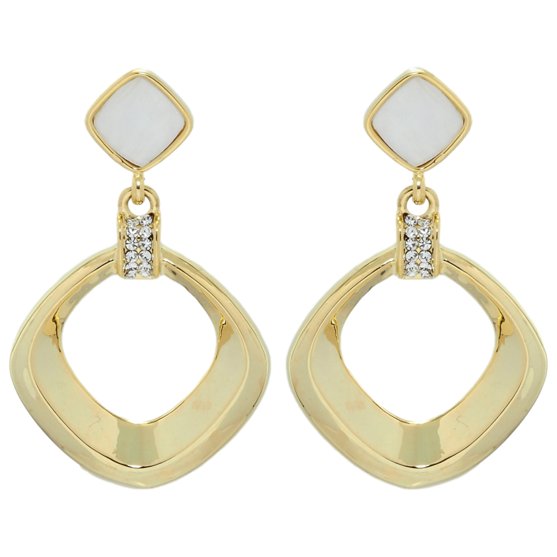 Серьги Xuping QQMM Позолота 14K пусеты Ромбовые подвески фото №1