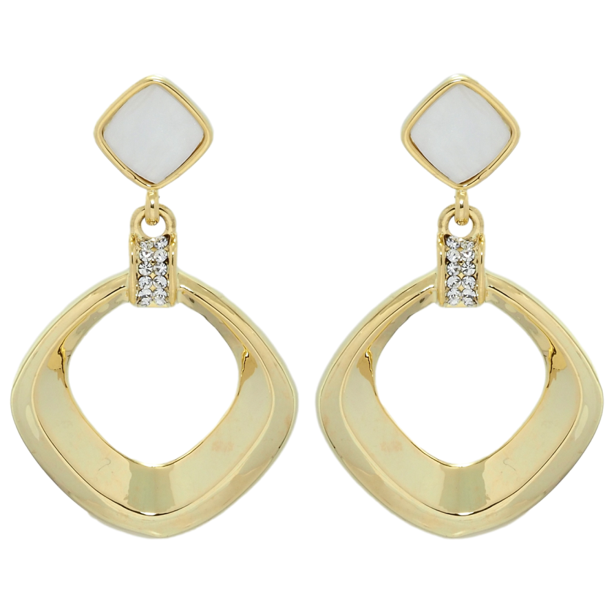 Сережки Xuping QQMM Позолота 14K пусети Ромбові підвіски фото №1