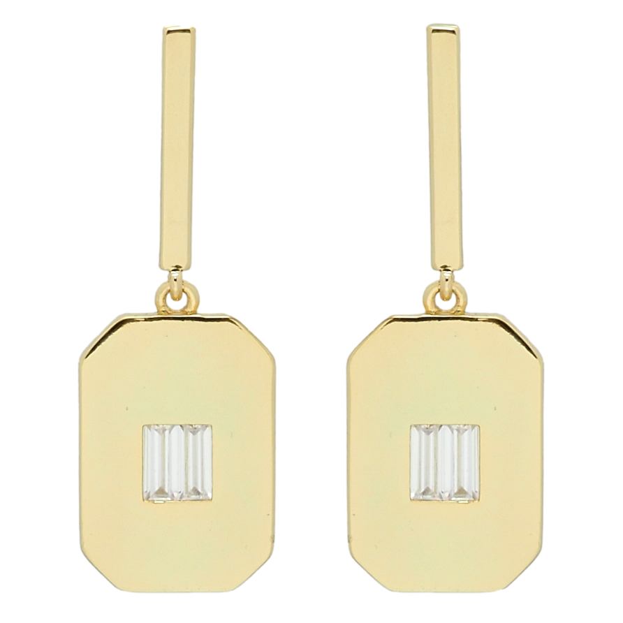 Сережки Xuping QQMM Позолота 14K пусети Підвіски зі вставками цирконію фото №1