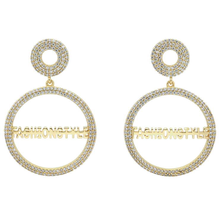 Серьги Xuping QQMM Позолота 14K пусеты Стильные подвески с цирконием фото №4