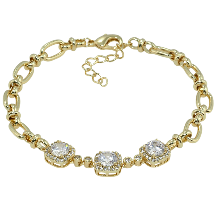 Браслет Xuping QQMM Позолота 14K Ланцюжок зі вставкою з фіанітів довжина з дод.ланцюжком 16-19см х 3-5мм фото №19