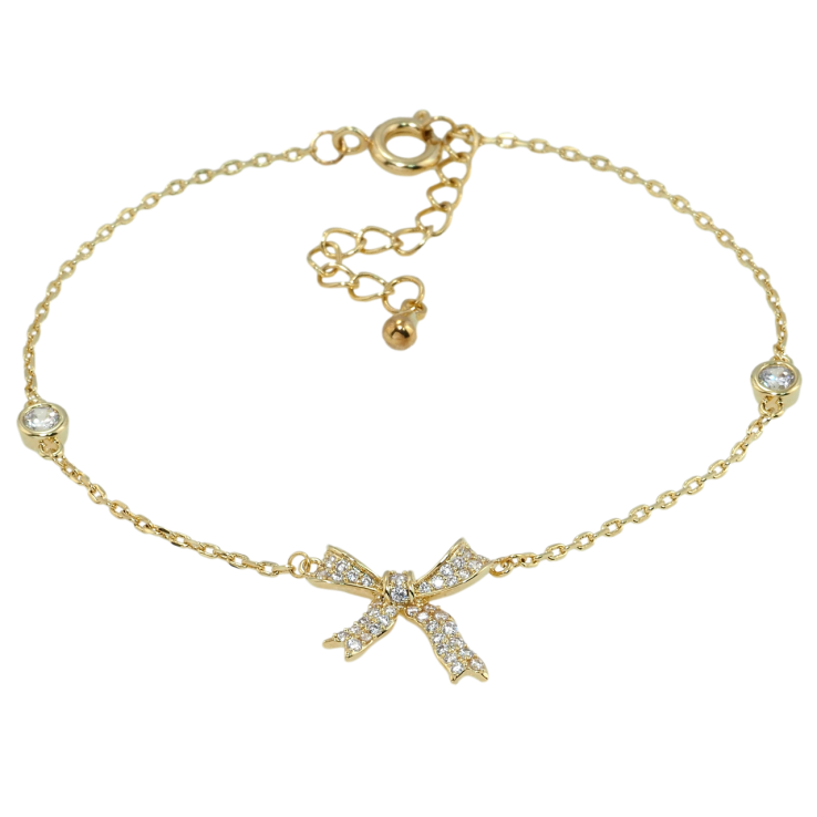 Браслет Xuping QQMM Позолота 14K Ланцюжок зі вставкою бант довжина з дод.ланцюжком 17.5-21см х 1мм фото №20