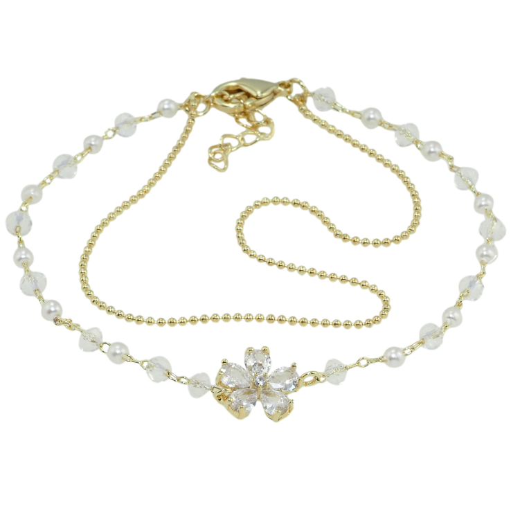 Браслет Xuping QQMM Позолота 14K Ланцюжки зі вставкою квітка довжина з дод.ланцюжком 16.5-19см х 1-3мм фото №23