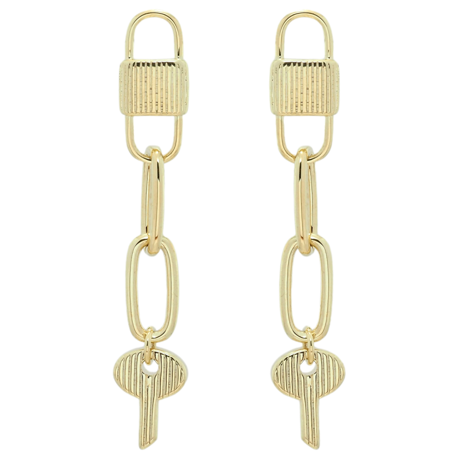 Сережки Xuping JEAN GOUJON Позолота 14K пусети Підвіски з ключиками фото №1