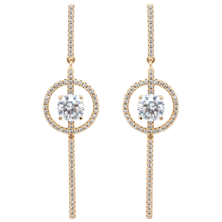 Серьги Xuping JEAN GOUJON Позолота 18K пусеты Подвески с цирконием фото №5