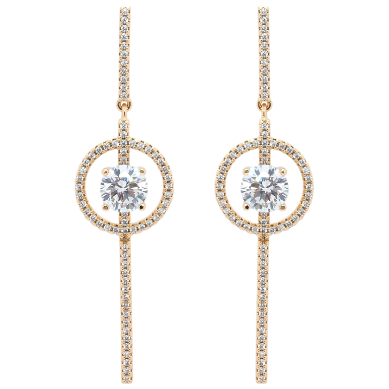 Сережки Xuping JEAN GOUJON Позолота 18K пусети Підвіски з цирконієм фото №1