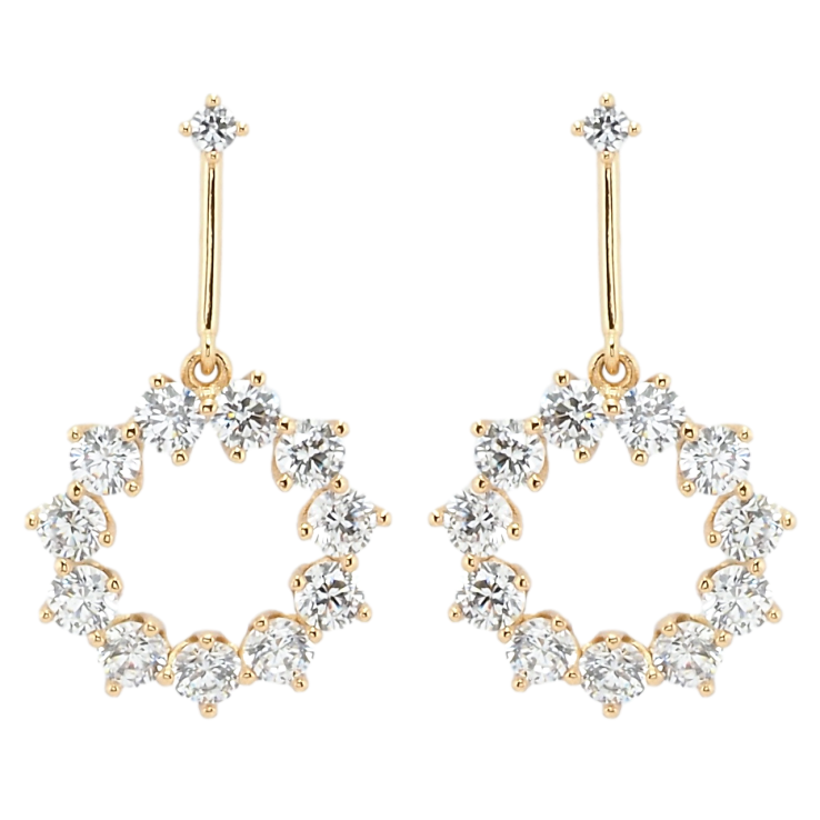 Серьги Xuping JEAN GOUJON Позолота 18K пусеты Колечки с фианитами фото №9