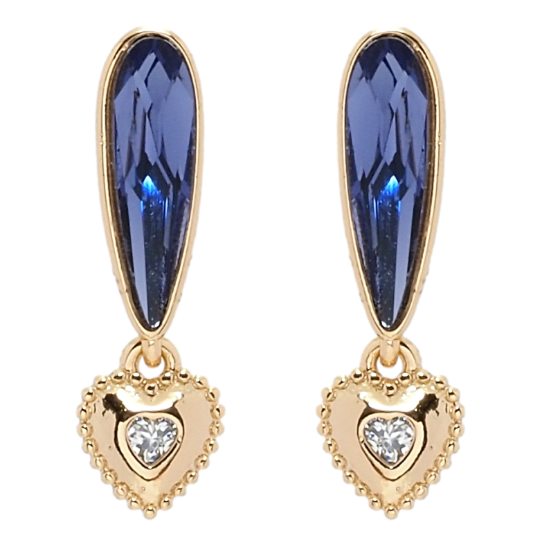 Серьги Xuping цвет 18K с кристаллами Swarovski пусеты Кристаллы Sapphire фото №2