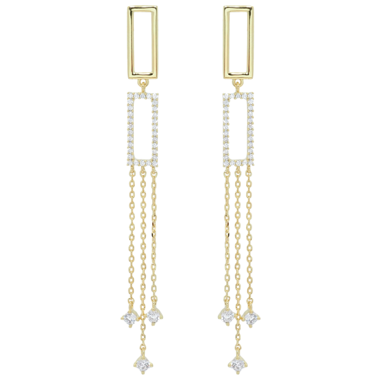 Серьги Xuping QQMM Позолота 14K пусеты Декоративные подвески с цирконием фото №1