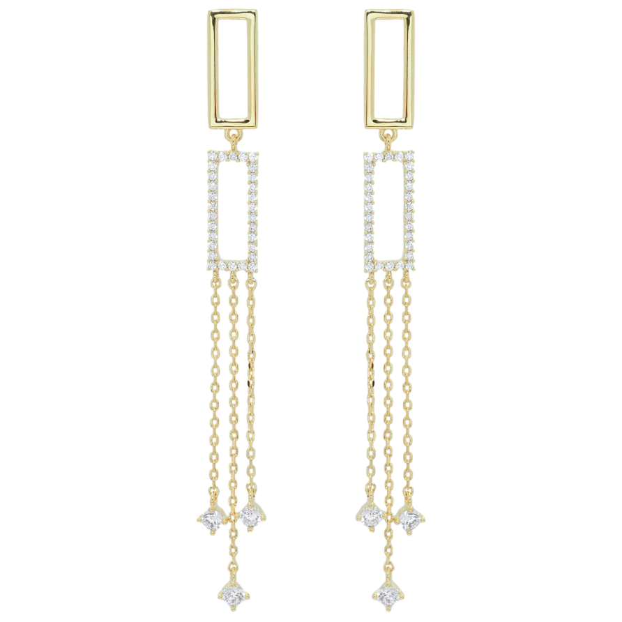 Серьги Xuping QQMM Позолота 14K пусеты Декоративные подвески с цирконием фото №1