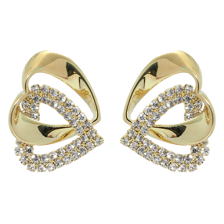 Сережки Xuping QQMM Позолота 14K пусети Сердечки з цирконієм фото №19