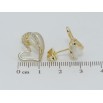 Серьги Xuping QQMM Позолота 14K пусеты Сердечки с камнями кошачий глаз фото №2